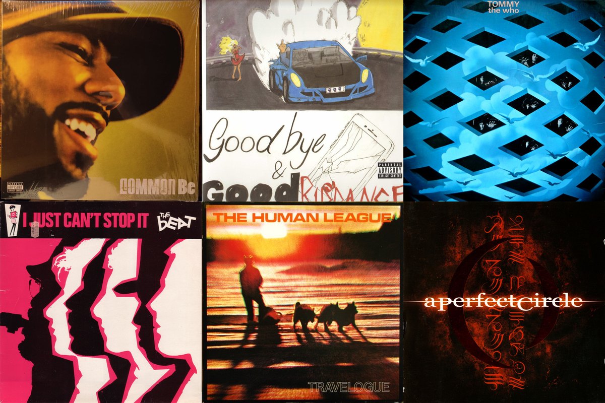 May 23rd album covers: Be, Goodbye & Good Riddance, Tommy, I Just Can't Stop It, Travelogue, Mer De Noms
