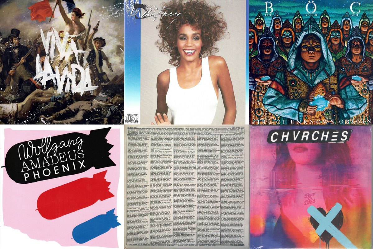 May 25th album covers: Viva La Vida Or Death And All His Friends, Whitney, Fire Of Unknown Origin, Wolfgang Amadeus Phoenix, The Faust Tapes, Love Is Dead