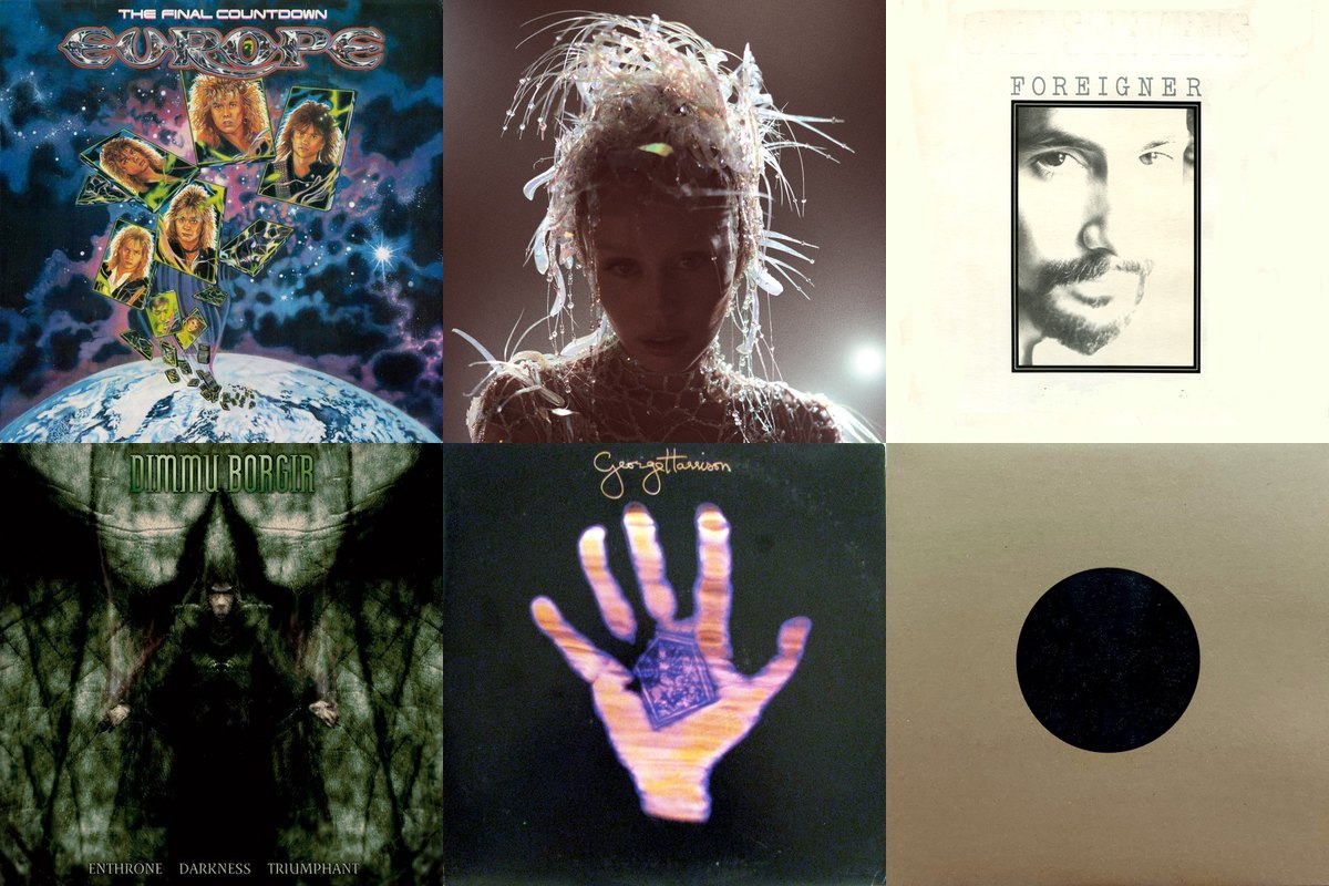 May 30th album covers: The Final Countdown, Something Beautiful, Foreigner, Enthrone Darkness Triumphant, Living In The Material World, Birthing
