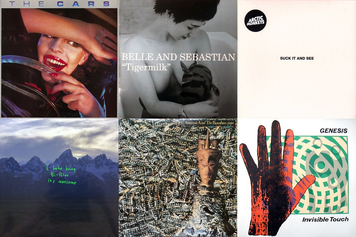 June 6th album covers: The Cars, Tigermilk, Suck It And See, Ye, Juju, Invisible Touch