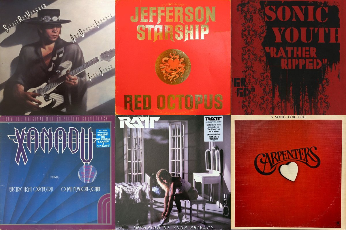 June 13th album covers: Texas Flood, Red Octopus, Rather Ripped, Xanadu (From The Original Motion Picture Soundtrack), Invasion Of Your Privacy, A Song For You