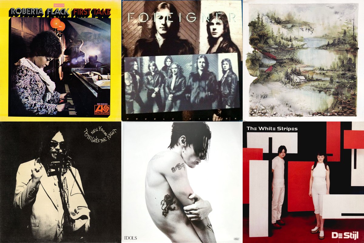 June 20th album covers: First Take, Double Vision, Bon Iver, Bon Iver, Tonight's The Night, Idols, De Stijl