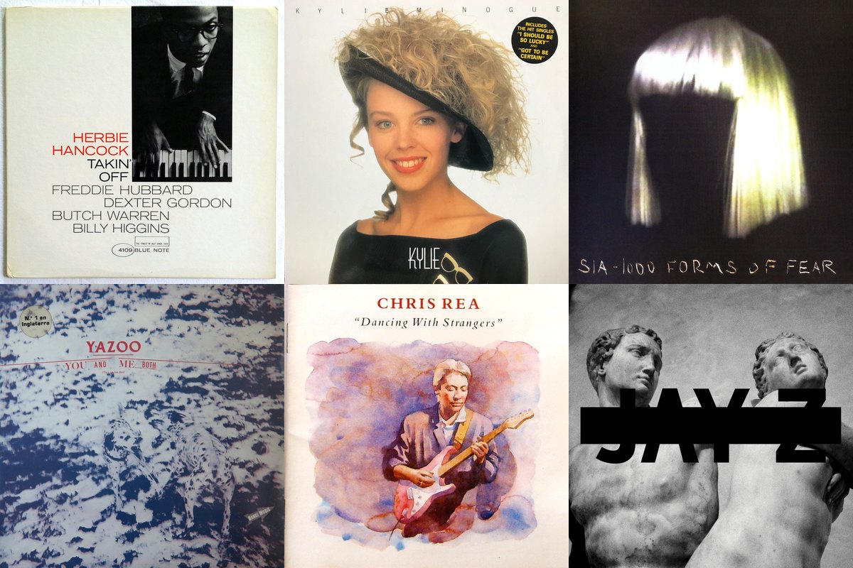 July 4th album covers: Takin' Off, Kylie, 1000 Forms Of Fear, You And Me Both, Dancing With Strangers, Magna Carta... Holy Grail