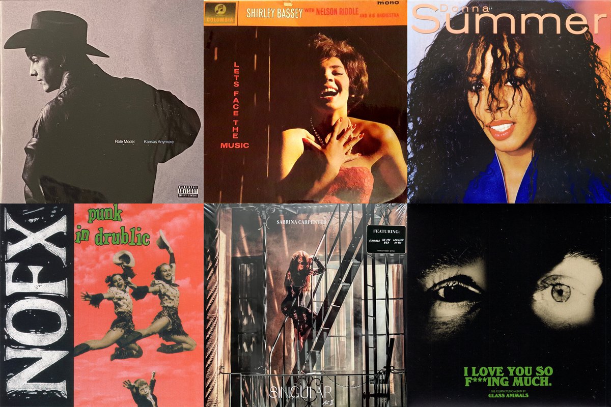 July 19th album covers: Kansas Anymore, Let's Face The Music, Donna Summer, Punk In Drublic, Singular Act II, I Love You So F***ing Much.