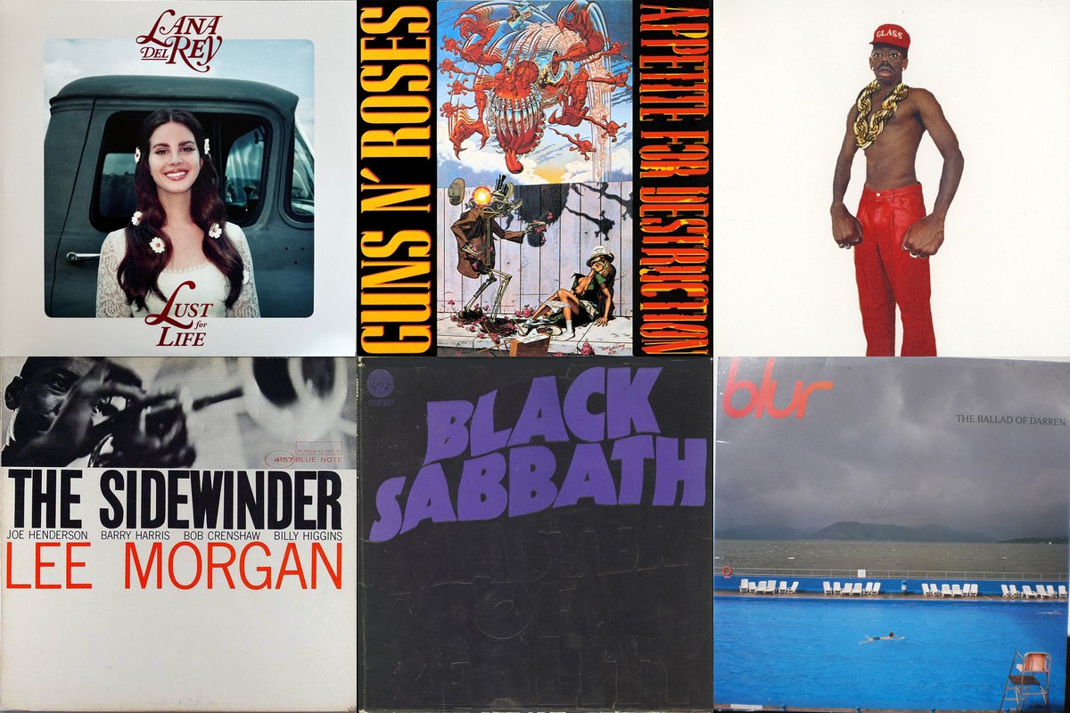 July 21st album covers: Lust For Life, Appetite For Destruction, Don't Tap The Glass, The Sidewinder, Master Of Reality, The Ballad Of Darren