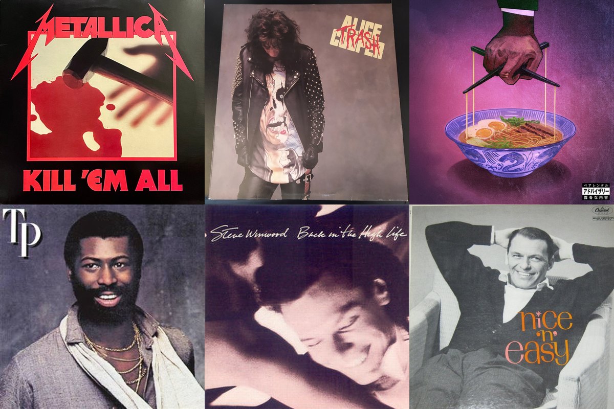 July 25th album covers: Kill 'Em All, Trash, Alfredo 2, TP, Back In The High Life, Nice 'N' Easy