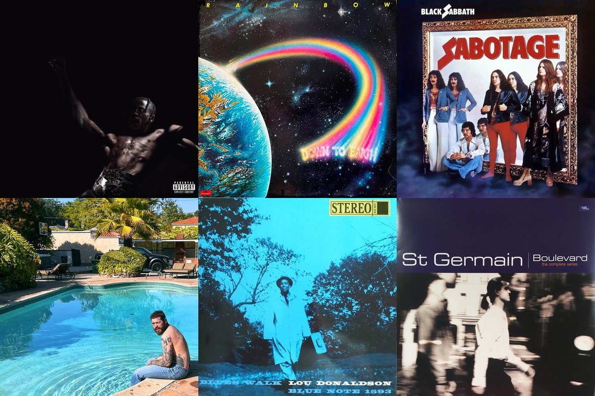 July 28th album covers: Utopia, Down To Earth, Sabotage, Austin, Blues Walk, Boulevard (The Complete Series)