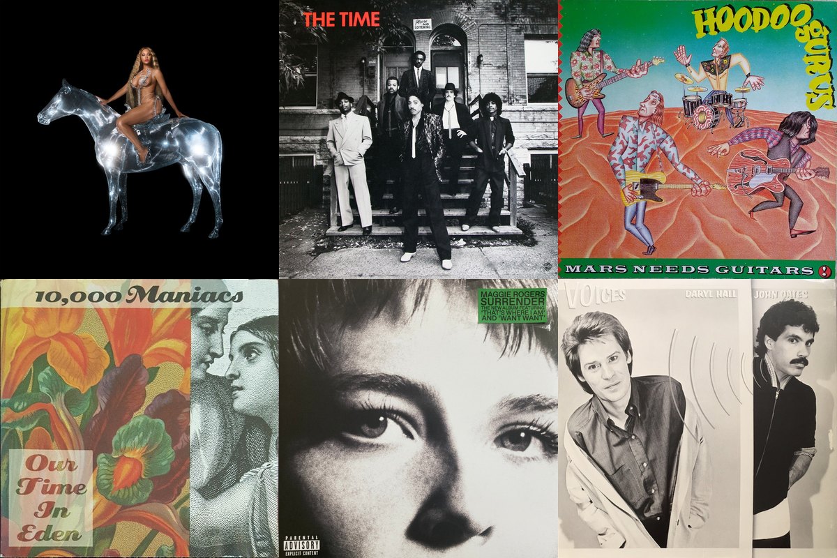 July 29th album covers: Renaissance, The Time, Mars Needs Guitars!, Our Time In Eden, Surrender, Voices