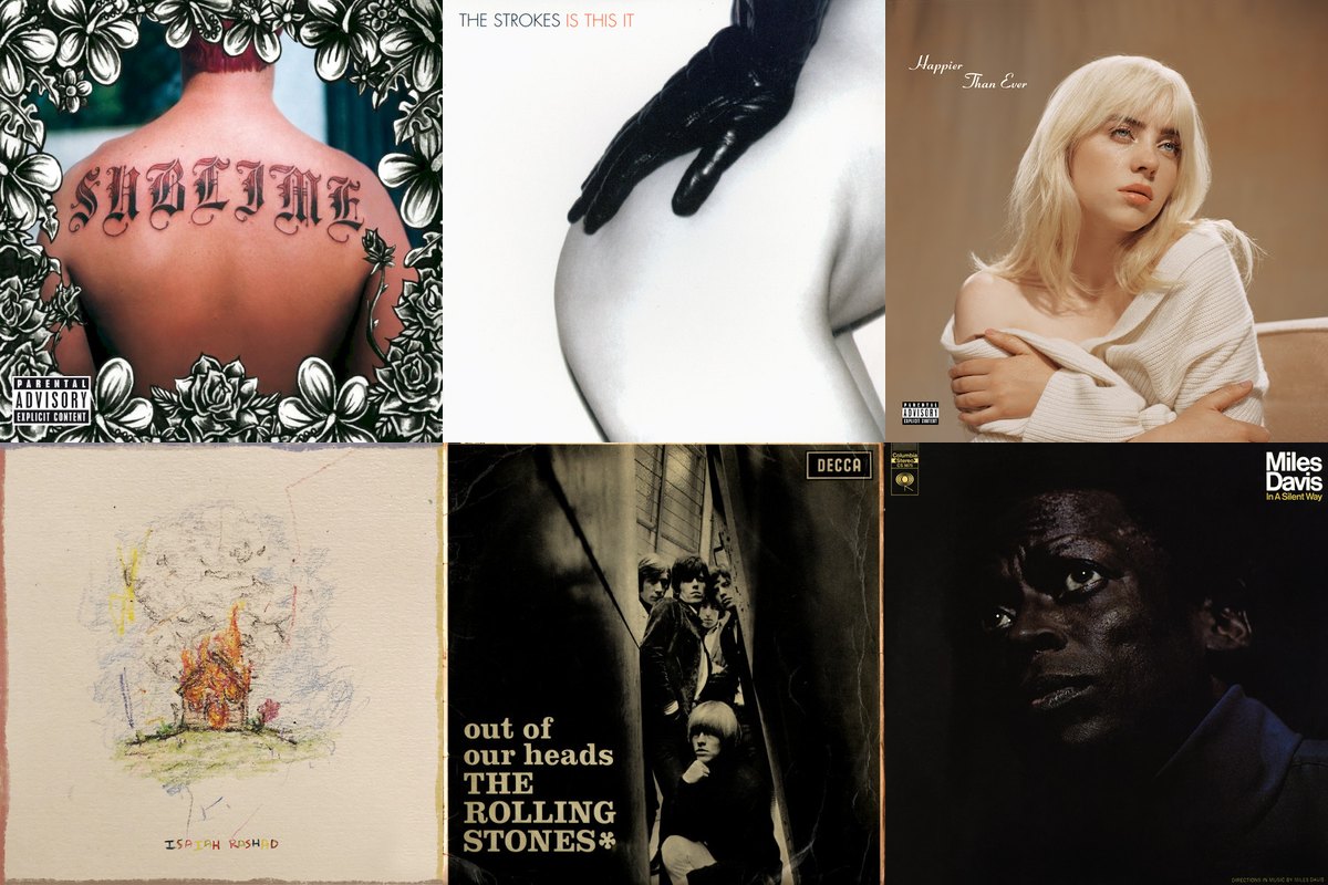 July 30th album covers: Sublime, Is This It, Happier Than Ever, The House Is Burning, Out Of Our Heads, In A Silent Way
