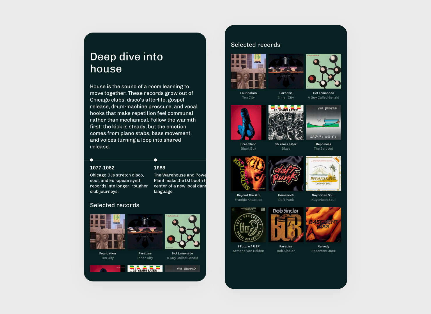 Plastic Android House Deep Dive with genre history, a timeline and selected records